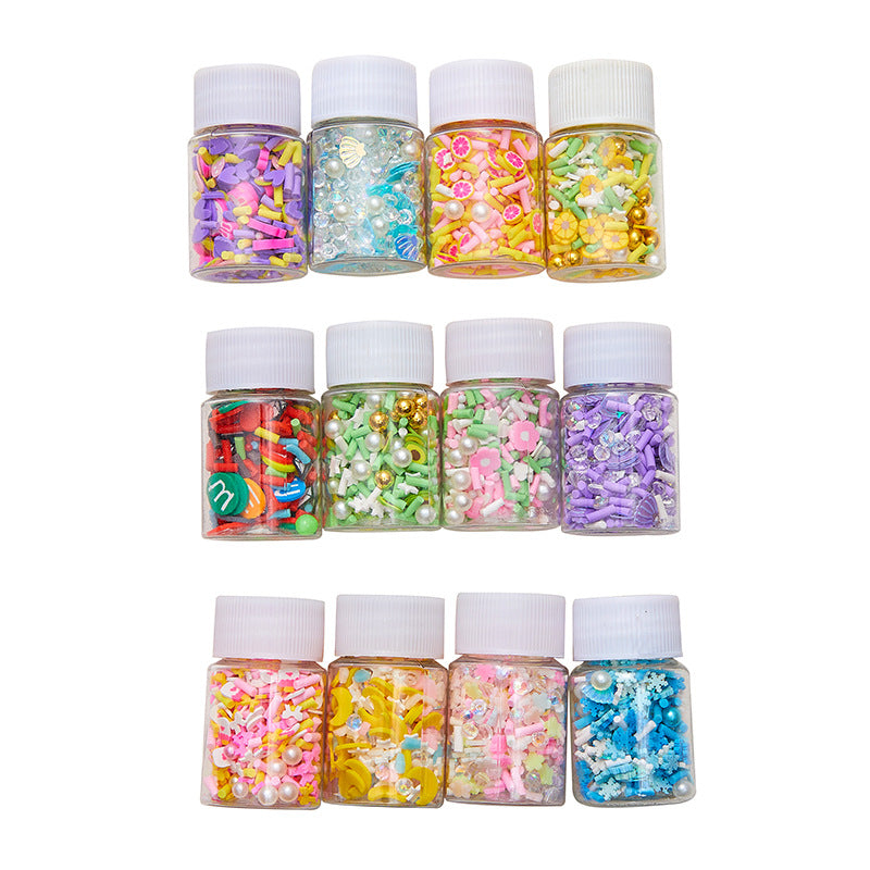 Wholesale DIY Crystal Dropping Gel Fruit Soft Pottery Candy Accessories  In Globe Balls Snow Stars Pearl Flowing Sand Filler